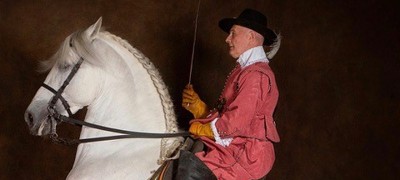 Peter Maddison-Greenwell on a rearing horse