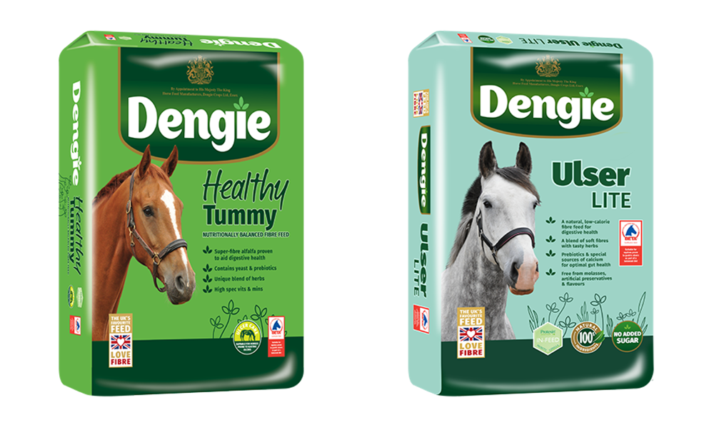 Images of Dengie Healthy Tummy and Ulser lite feed products