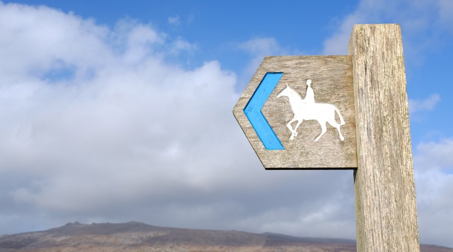 wooden bridleway sign