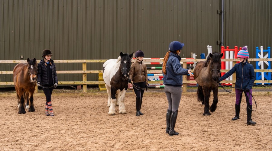 children with ponies 